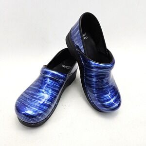 Dansko EU 42= US 11.5 Blue‎ Water Patent Leather Professional Shoes Clogs